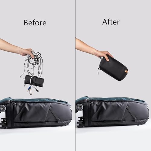 PGYTECH Travel Tech Organizer, Waterproof Tech Pouch, Electronics Accessories Organizer Travel Carrying Case, Organizer Bag for Cables, Cord, Phone Batteries, Charger,Photography SD Card, Black - Thumbnail 6