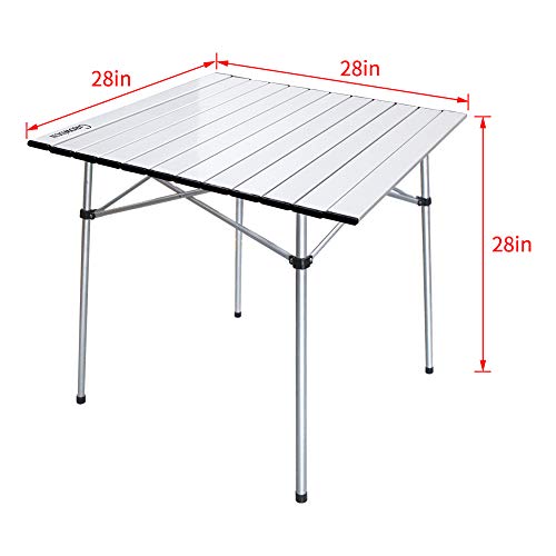 Growsun Folding Camping Table, Portable Aluminum Lightweight Square Camp Table w/Carry Bag for Outdoor and Indoor - Thumbnail 6