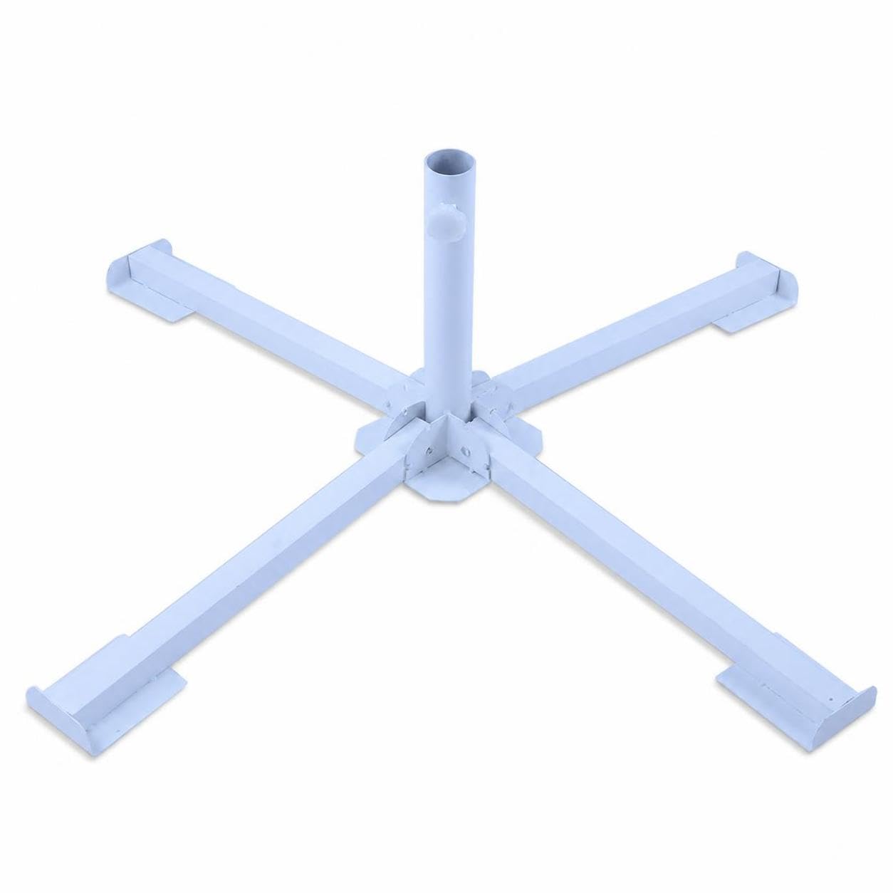 Base Ombrellone da Esterno Supporto Ombrello Piedistallo Parasole Piede Pieghevole a Croce in Acciaio Leggero 14kg Adatta a Terrazza Giardino Mercato Campeggio