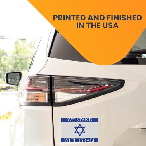 Image of Magnet Me Up We Stand with Israel Israeli Flag Magnet Decal, 4x6 Inches, Blue and White, Heavy Duty Automotive Magnet for Car, Truck, SUV, or Any Other Magnetic Surface