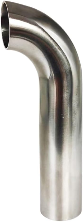 Stainless Steel 90 Degree Polished And Extended Elbow One Side 100mm Extended Automotive Exhaust Chimney Pipe(38mmx1.5mm)