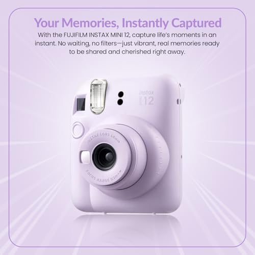 FujiFilm Pacote de Natal INSTAX Mini 12 (2024) + pacote de 4 pilhas AA + pano de limpeza de microfib