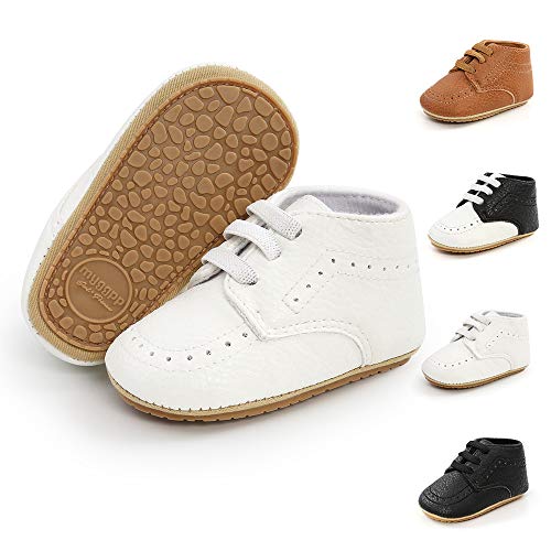 Miamooi Infant Baby Boys Girls Loafers Classic PU Leather Wedding Dress Shoes Toddler Brogue Formal Flat Lazy Crib Oxford First Walking Christening Shoe