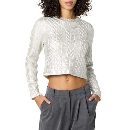 The Drop Women's Sofia Metallic Cable Pullover Sweater