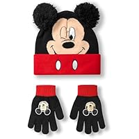 Disney Conjunto de gorro y guantes de Mickey Mouse para niños |