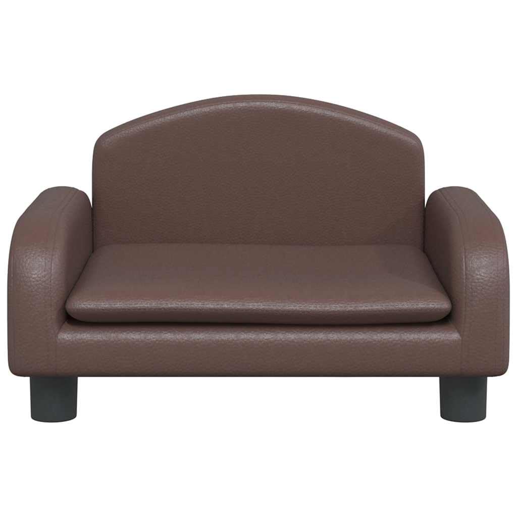 Hundesofa aus Kunstleder, Braun, 50 x 40 x 30 cm, Hundebett mit Rahmen aus massivem Kiefernholz und dickem Schaumstoff, wasserdichte Beschichtung, leicht zu reinigen, elegantes Design
