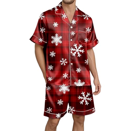 Pijama de Navidad para hombre: conjunto festivo de dos piezas para invierno