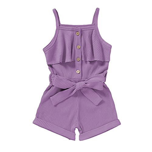 Image of FOCUTEBB Toddler Girl Clothes Baby Summer Sleeveless Clothing Cute Halter Romper One-piece Jumpsuit Summer Clothes Set 1-5T