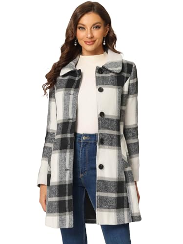 Manteau d'hiver long à carreaux idéal pour vos sorties urbaines élégantes