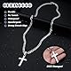 Chriscoco 925 Sterling Silber Kreuz Anhänger Halskette für Herren Damen Edelstahl Diamantschliff Figaro Kreuz Kette Halskette Poliert Abgeschrägten Kanten Kreuzanhänger Halskette