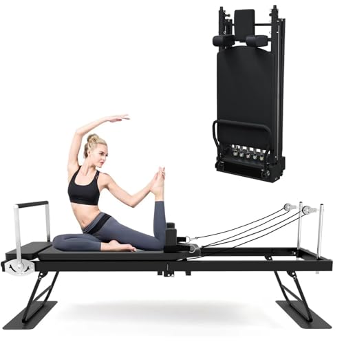 ZephyrGlow 7580 Faltbare Pilates-Maschine Schwarz
