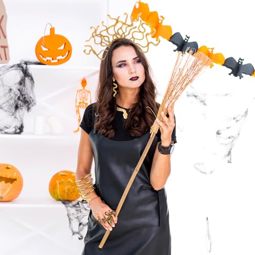 Waldeinsamkeit 10Pcs Halloween Medusa Snake Costume Medusa Headpiece Headband Necklace Earrings Ring Bracelet for Women Accessories4
