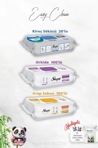 Orkide ve Arap Sabunu Katkılı Temizlik Havlusu 100'lü, Kireç Sökücü 30'lu ve Hediye