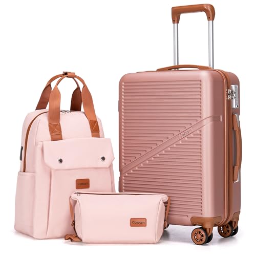 Cosbarn Carry On Luggage 22x14x9 Airline Approved, 20 Inch Carry on Suitcases with Wheels, ABS...