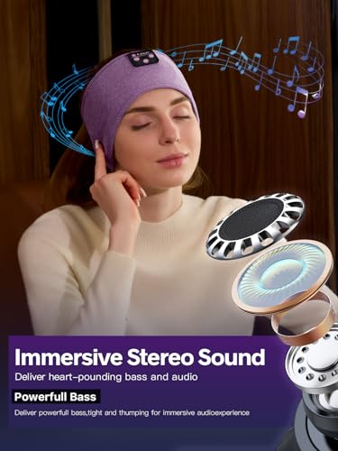 Miniatura 2 de Fulext Auriculares Para Dormir Con Diadema Bluetooth, Auriculares Para Dormir De Larga Duración, Diadema Deportiva Con Altavoces Integrados, Dormir, Hacer Ejercicio, Correr, Yoga
