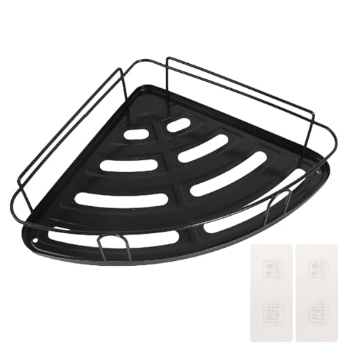 Estantería esquinera para ducha, estantería de esquina para bañera, organizador de almacenamiento de baño, estantería de almacenamiento triangular sin agujeros, estantería para pared de ducha con
