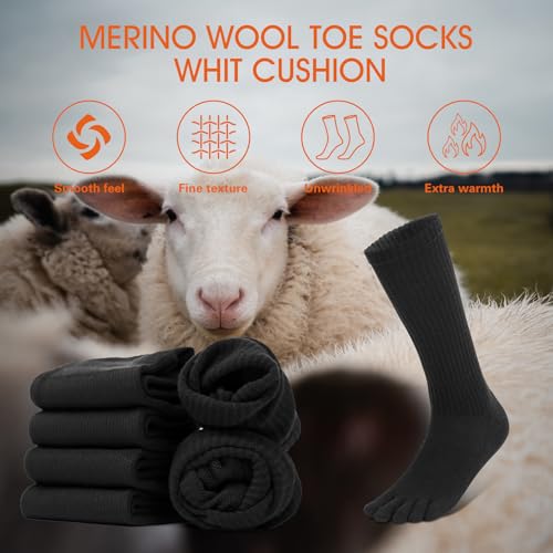 likloks Toe Socks for Men Women - Athletic Running Hiking Five finger Socks with Cushioned & Arch Support, (1-3 Pairs)2