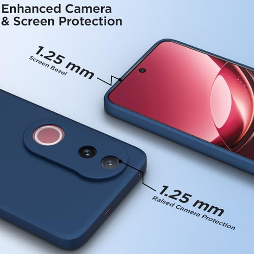 Image of Outlouders Back Cover for iQOO Z10R 5G / Vivo V50 5G / V50e 5G / Vivo T4R 5G | Camera Protection | Durable Soft Matte Silicone Bumper Case (Blue)