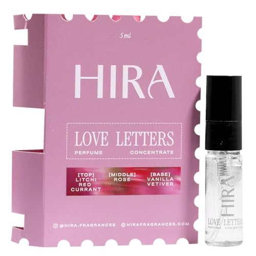 Image of HIRA Love Letters Concentrate for Women 5 ml Pocket Perfume Spray | 8 Hours Long-Lasting Eau de Parfum Luxury Premium Fragrance | Pocket-Friendly, Travel Size | Floral, Fruity & Vanilla Scent | Great For Everyday Use
