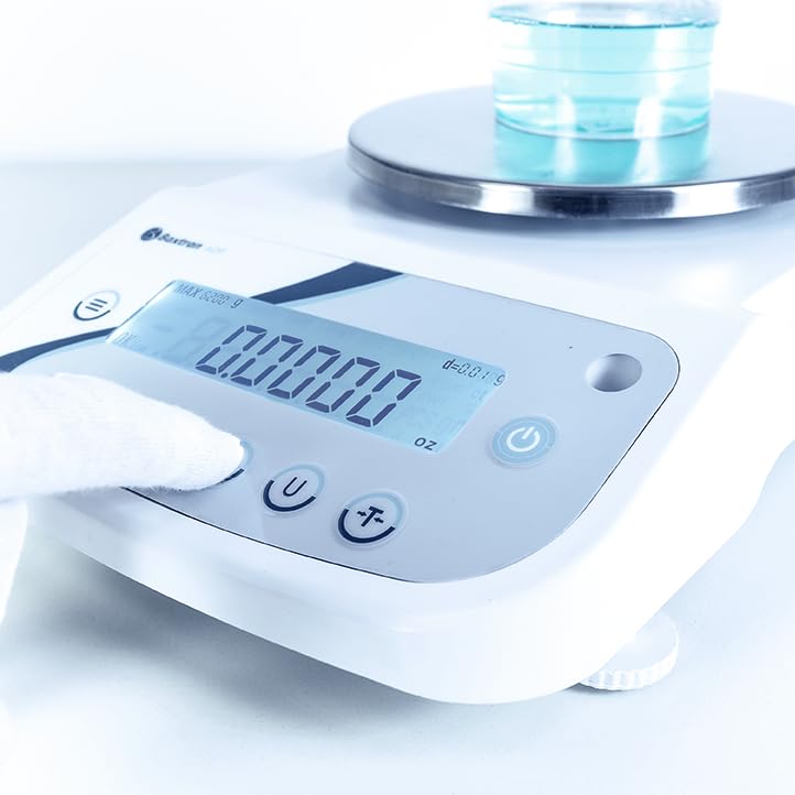 MBH - Bilancia professionale ad alta precisione per laboratorio. Bilancia analitica scientifica capacità 2,2 kg/precisione 0,01 g con display LCD retroilluminato.