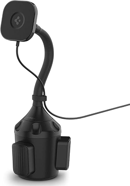 Spigen OneTap Pro Fast Wireless Car Charger Mount Designed for Magsafe, Car Phone Holder Compatible with iPhone 14 Pro Max, 14 Pro, 14, 14 Plus, iPhone 13 and iPhone 12 Models - Cup Holder