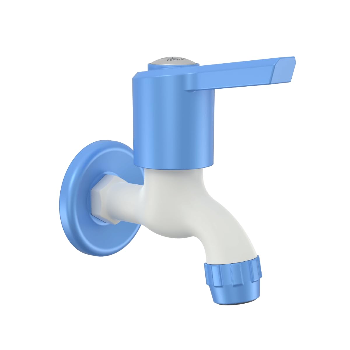 RN PTMT Superior Plastic Faucet Bib Cock Foam Flow, with Flange Water Tap Winsome Collection RNWIN19A32 - White, Blue | 15mm(1/2") Cartridge-image-13