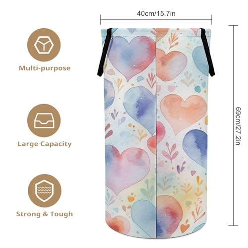 Grand panier de rangement pour jouets et linge pliable avec poignées