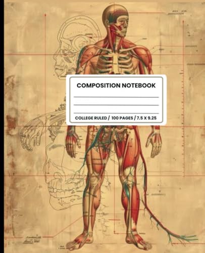 Composition Notebook College Ruled: Vintage Human Anatomy Skeleton Medical Illustration