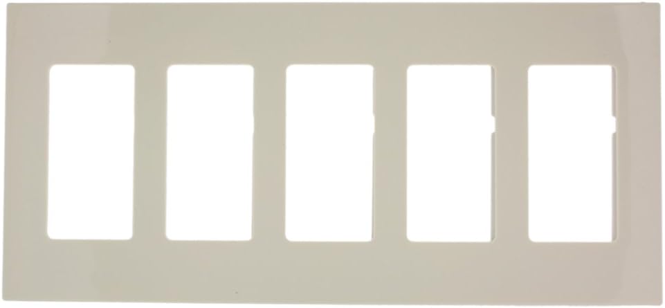 Leviton 5-Gang Decora Plus Screwless Snap-On Wallplate, 80321-SW, White