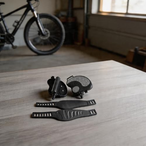 Pedales de bicicleta estática con correas para piezas de repuesto de gimnasio 3
