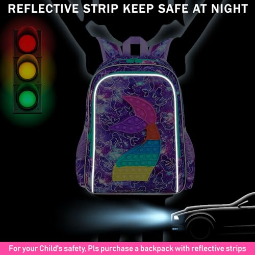 Image of CCJPX 3PCS Mermaid Backpack for Girls, 16 inchKids Water Resistant Elementary Preschool Kindergarten School Bookbag with Lunch Box - Purple