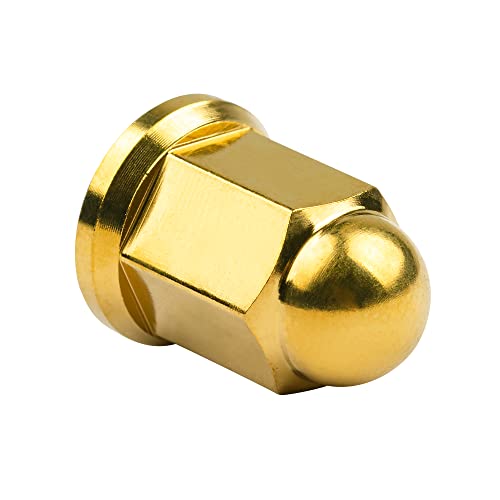 Image of Titanium M6 M8 M10 Dome Head Acorn Nuts for Bicycle Motorcycle Exhaust Pipe Car Pack of 6 (M6, Gold)