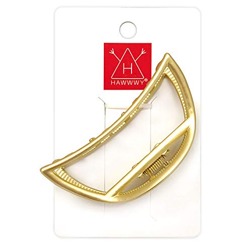 Large Metal Hair Clip, Hawwwy Hair Claw Clip, Fashion Jaw Clips, Hair Accessories for Women, Big Hair Clamp, Alligator Hair Clips, Thick Jaw Minimalist Oversized Half Bun No Slip (1-Large, Gold)