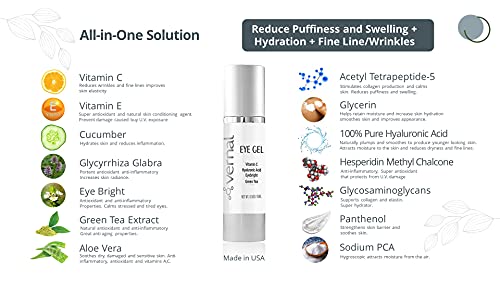 Vernal Eye Treatment Cream – Repair Dark Circles Under Eye & Puffiness – Packed With Collagen, Vitamin C & K | Eye Bags Treatment | Get Brighter, Rested And Refreshed Looking Eyes | Best Eye Gel #TOP1