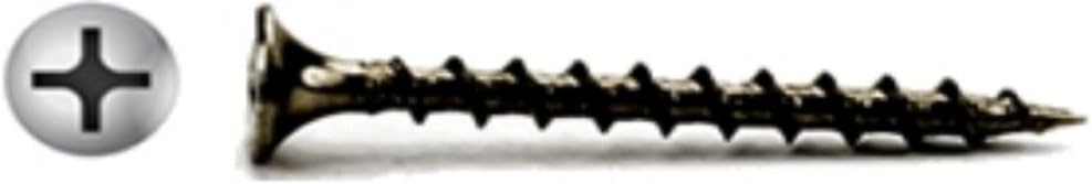 (3000) #7 X 2" Drywall Screw Phillips Bugle Head Coarse Thread Black Phosphate Bulk Box