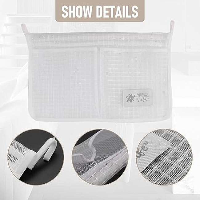 Refrigerator Door Organizer Set Fridge Hanging Mesh Bag for Kitchen Storage Bag Household Sundries Sorting Bag (White)