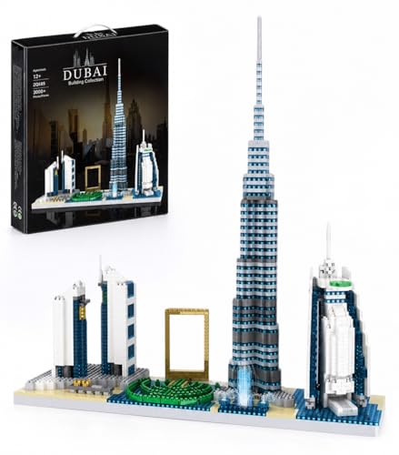 Image of Dubai Skyline Building Blocks Set, Burj Khalifa Model Kit 3000+ Pieces, Architecture Mini Bricks City Collection, Creative Construction Toy for Adults & Kids 12+, Premium Gift Toy Set
