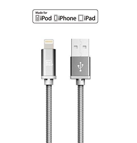 LAX iPhone Charger Lightning Cable - MFi Certified Durable Braided Apple Lightning USB Cord for iPhone 11/11 Pro Max/XS Max/X/iPad, iPod & More