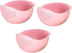 3 in 1 Fruit & Vegetable Basket, Washer & Strainer - Unbreakable (Pink, 3)