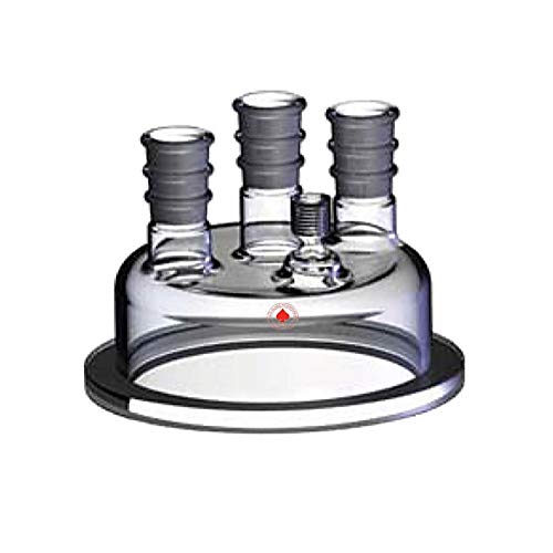 6513-38 Series Reaction Flask Head, 4 Necks, 7 Thred, 130 mm ID Flat Flange, 168 mm OD, 45/50 Center Joint, Two 24/40 Side Joints