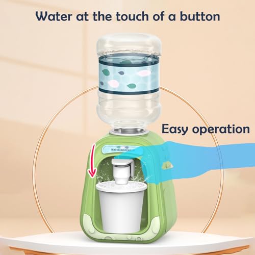 Oyeahoo Micellar Water Dispenser, Makeup Remover Dispenser, Mini Water Dispenser, Fun Water Dispenser Mini Water Dispenser Simulation Kitchen Toys Family Scene Toys (1 Pink+20 Cup)