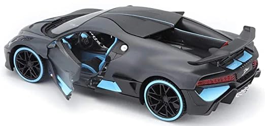 Image of DEOXY 1:32 Scale Bugatti Divo Die-Cast Model Metal Car - Metal Sports Friction Powered Car Toy with Openable Doors, Pull Back Action, Light & Sound Effects - Blue