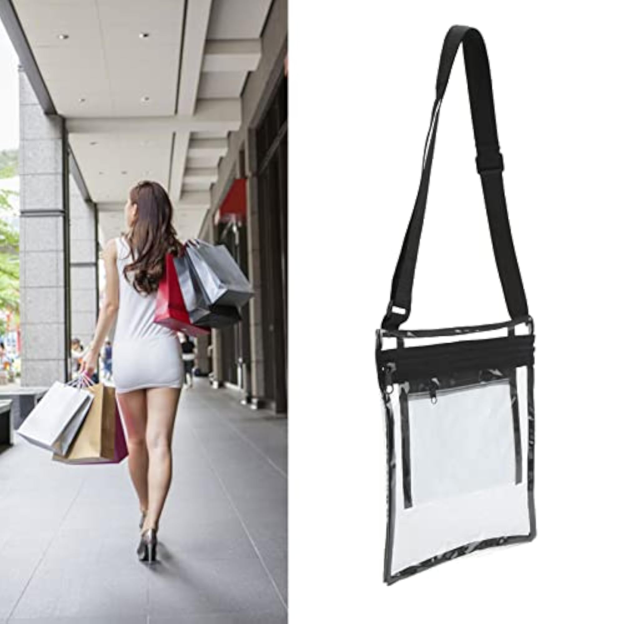 Portable Transparent Tote Bag Handbag for Concerts
