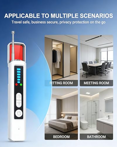 Image of Hidden Camera Detectors, Anti-Spy Camera Finder,Rechargeable GPS Tracker&Bug Detector, Anti-Theft Alarm, 6 Adjustable Sensitivity, 4 Working Modes, Privacy Protector for Hotels, Travel, Home & Office