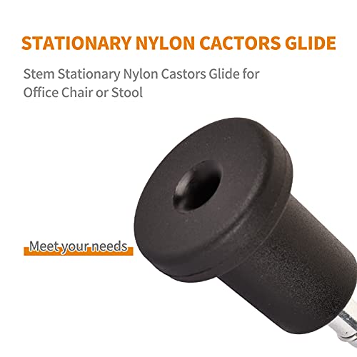 Carkio High Profile Bell Glides Replacement, 5 Pcs 7/16" X7/8"(11X22Mm) Stem Stationary Nylon Castors Glide Compatible With Office Chair Or Stool #TOP3