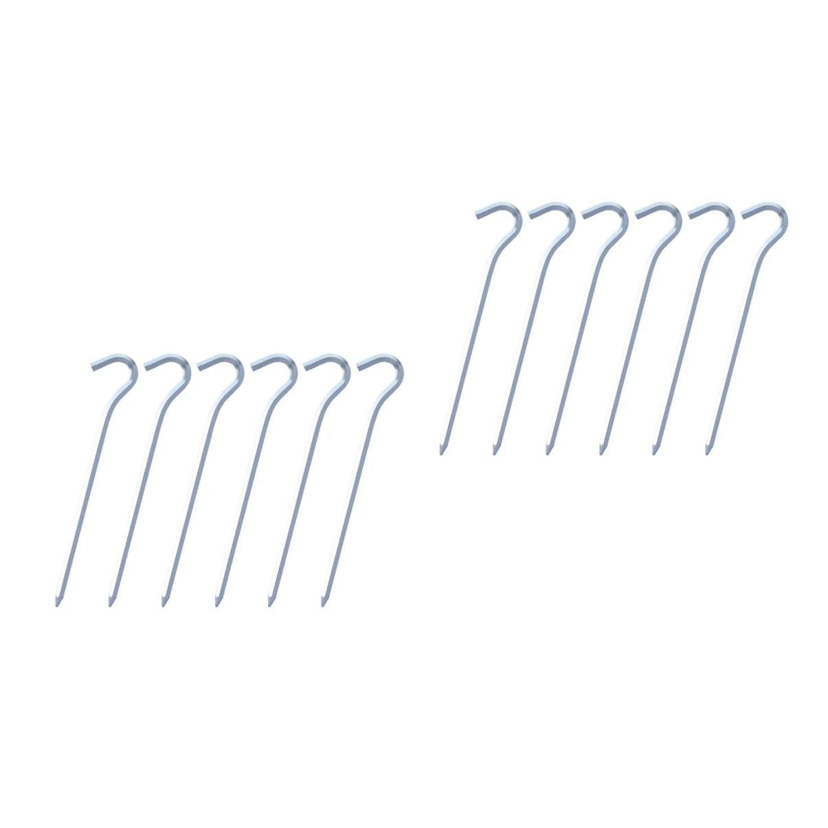 Estacas de carpa de servicio pesado Toyvian de hierro fundido duradero color plata 6 ud
