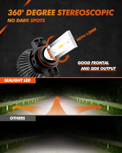 Image of SEALIGHT 5201 5202 LED Fog Light Bulbs or DRL, 400% Super Brighter PS19W PS24W Fog Light Bulb for Car, 6000K Xenon White, 16 CSP Chips Fog Lights LED, Pack of 2
