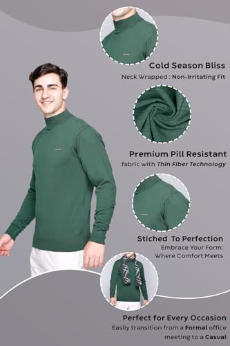 Image of GODFREY Woolen Full Sleeve Sweaters for Men Winter Wear - Turtle Neck Pullover for Men Stylish