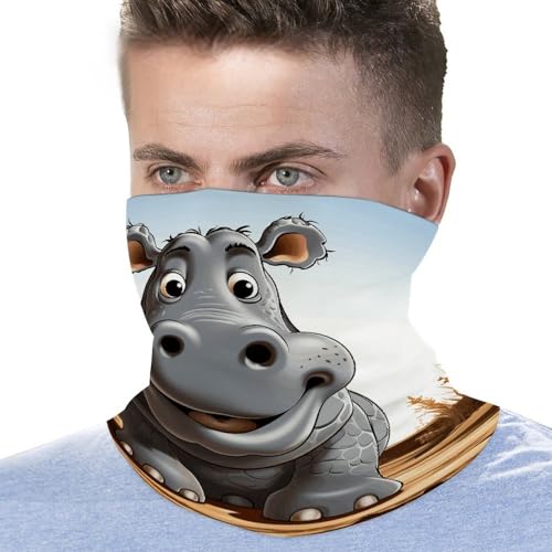 Neck Gaiter Face Mask Men Women, Cartoon Rabbit Face Mask Scart Cover for Dust Wind Sun Protection3
