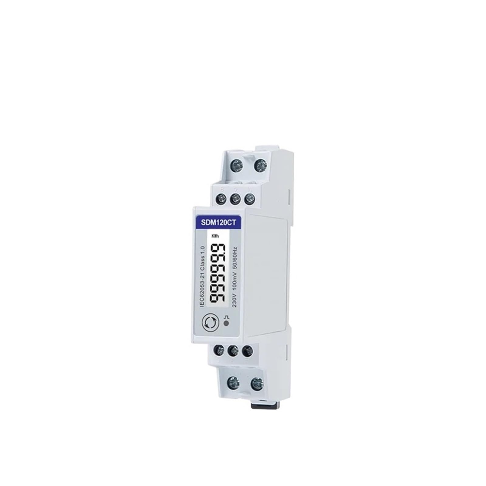 Compteur d'énergie SDM120CT-MV+ESCT-TU10 50A/0,1V, 1 Phase 2 Fils, 230V, RS485 Modbus, Mesure kWh, kvarh, U, I, P, Q, PF, Hz, Compteur d'énergie sur Rail DIN, Mid